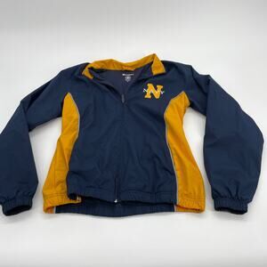 CHAMPION Blue and Gold US Navy Full Zip Track Jacket Womens Small Windbreaker